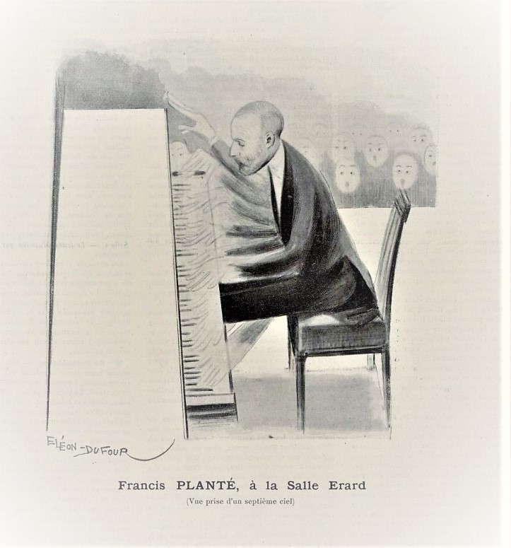 E. レオンデュフールによるフランシス・プランテの風刺画（1902）